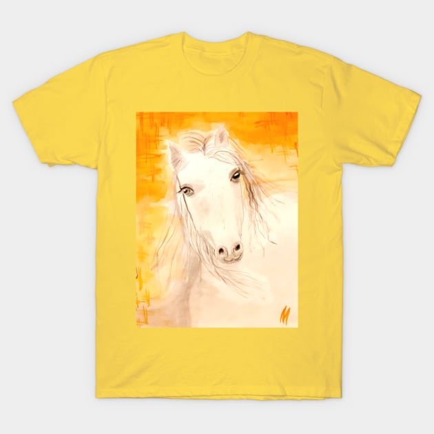 Beautiful White Horse T-Shirt by Maltez